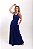 Vestido Longo Alça Marmorizado M/Malha Algodão Marinho - Imagem 1