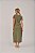 Vestido Midi Fenda Estonado M/Malha Algodão Oliva - Imagem 3