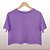 Cropped Camiseta Feminina Estonada Lisa Lilás - Imagem 1