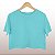Cropped Camiseta Feminina Estonada Lisa Azul Celeste - Imagem 1