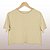 Cropped Camiseta Feminina Estonada Lisa Palha - Imagem 1