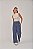 Calça Feminina Pantalona Estonada M/Malha Azul Jeans - Imagem 2