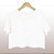 Cropped Camiseta Feminina Pré-Encolhida Lisa Branca - Imagem 1
