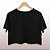 Cropped Camiseta Feminina Pré-Encolhida Lisa Preta - Imagem 1