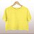 Cropped Camiseta Feminina Estonada Lisa Amarela - Imagem 1