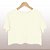 Cropped Camiseta Feminina Pré-Encolhida Lisa Marfim - Imagem 1