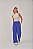 Calça Feminina Pantalona Estonada M/Malha Azul Royal - Imagem 1