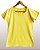 Camiseta Feminina Estonada lisa Algodão Amarela - Imagem 1