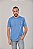 Camiseta Masculina Estonada Lisa Algodão Azul Maya - Imagem 3