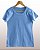 Camiseta Feminina Estonada lisa Algodão Azul Maya - Imagem 1