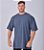 Camiseta Oversized Masculina Estonada Malha Azul Jeans - Imagem 1