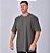 Camiseta Oversized Masculina Estonada Malha Chumbo - Imagem 1