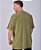 Camiseta Oversized Masculina Estonada Malha Oliva - Imagem 2