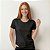 Camiseta Feminina Pré-Encolhida lisa Algodão Preta - Imagem 1