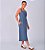 Vestido Midi Botão Estonado M/Malha Algodão Azul Jeans - Imagem 2