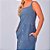 Vestido Midi Botão Estonado M/Malha Algodão Azul Jeans - Imagem 4