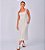 Vestido Midi Botão Estonado M/Malha Algodão Off White - Imagem 1