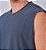Regata Machão Masculina Estonada Corte a Fio Azul Jeans - Imagem 3