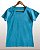 Camiseta Feminina Estonada lisa Algodão Azul Turquesa - Imagem 1