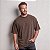 Camiseta Oversized Masculina Estonada Malha Marrom - Imagem 1