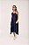 Vestido Midi Marmorizado M/Malha Algodão Casual Marinho - Imagem 1