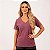 Camiseta Feminina Gola V Estonada Vinho em Algodão Penteado 30.1 - Imagem 1