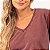 Camiseta Feminina Gola V Estonada Vinho em Algodão Penteado 30.1 - Imagem 2