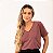 Camiseta Feminina Gola V Estonada Vinho em Algodão Penteado 30.1 - Imagem 5