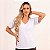 Camiseta Feminina Gola V Branca em Algodão Penteado 30.1 - Imagem 1