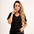 Camiseta Feminina Gola V Preta em Algodão Penteado 30.1 - Imagem 1