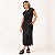 Vestido Midi Manga Japonesa Marmorizado M/Malha Algodão Preto - Imagem 1