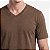Camiseta Gola V Masculina Estonada de Algodão e Elastano Marrom - Imagem 4