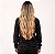 Blusa Feminina de Moletom Marmorizado Algodão Preto - Imagem 3