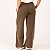 Calça Feminina Pantalona Estonada de Moletom Marrom - Imagem 4
