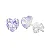 Brinco Prata Zircônia Coração Lilás 5x5mm - Imagem 1