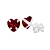 Brinco Prata Zircônia Coração Rubi 4x4mm - Imagem 1