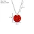 Colar Prata 45cm Ponto de Luz Redondo Vermelho - Imagem 3