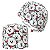 Gorro Cirúrgico, Poodles Pequenos, Desenhos, Branco e Vermelho - Imagem 1