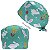 Gorro Cirúrgico, Coelinhos Brancos, Flores amarelas, Verde - Imagem 1