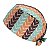 Gorro Cirúrgico, Listrado com Chevron, Azul, Laranja, Vinho - Imagem 3