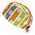 Gorro Cirúrgico, Listras Tom de Verde, Laranja, com Poás Grande Branco - Imagem 3