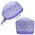Gorro Cirúrgico, Mini Margaridas Brancas, Barra Lilás, Lilas - Imagem 5