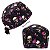 Gorro Cirúrgico, Caveira Mexicana, Flores, Borboletas, arabesco, Preto - Imagem 5