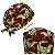 Gorro Cirúrgico, Jacaré Verde Floral Rosa, Bordô - Imagem 5