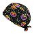 Gorro Cirúrgico, Halloween, Abóboras coloridas, Contorno Verde, Preto - Imagem 3