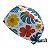 Gorro Cirúrgico, Flores Diversas Coloridas, Azul, Amarelo, Branco - Imagem 3