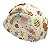 Touca Cirúrgica Feminina, Páscoa, Coelhos, Ovos, Poás coloridos, Creme - Imagem 3