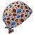 Gorro Cirúrgico, Cogumelos coloridos, Vermelho, Azul, Branco - Imagem 4