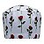 Gorro Cirúrgico, Botões de Rosas Vermelhos e Rosa, Branco - Imagem 2
