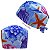Gorro Cirúrgico, Fundo do Mar, Conchas, Estrelas, Azul - Imagem 1